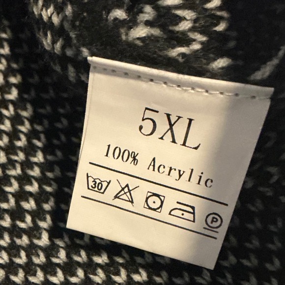 Star Print Knit Hoodie Sweater Pullover Oversized Comfort 5X - Picture 5 of 7